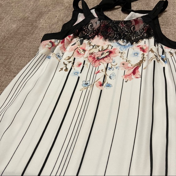 White House Black Market Tops - White House Black Market Floral & Striped Blouse 6